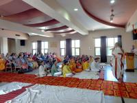 Dharmapracharaka Dr. Chaitanya Gulvady, Sanchalaka-s, and Sadhaka-s interact with with local Saraswats, College faculty, and students of Vivekanand Group of Colleges, Mathura Pass, Aligarh (19 March 2025)